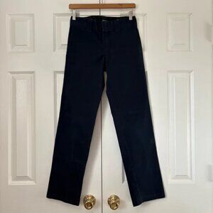 Dickies Flex Slim Fit Navy Blue Chino Pleated Workwear Straight Leg Pants Size S